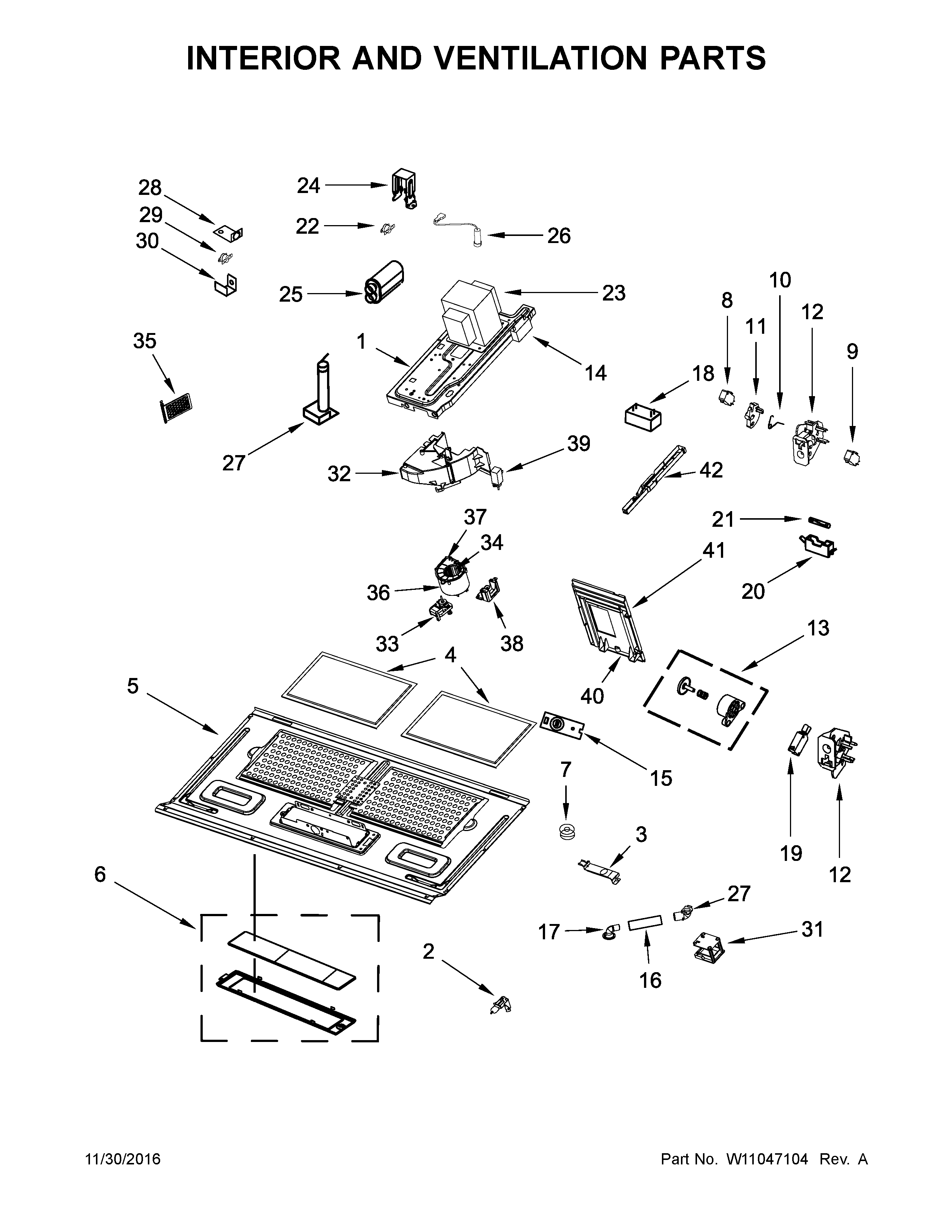 Interior and ventilation parts