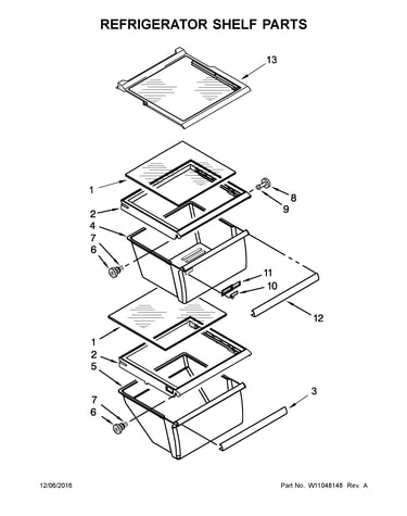 Refrigerator shelf parts