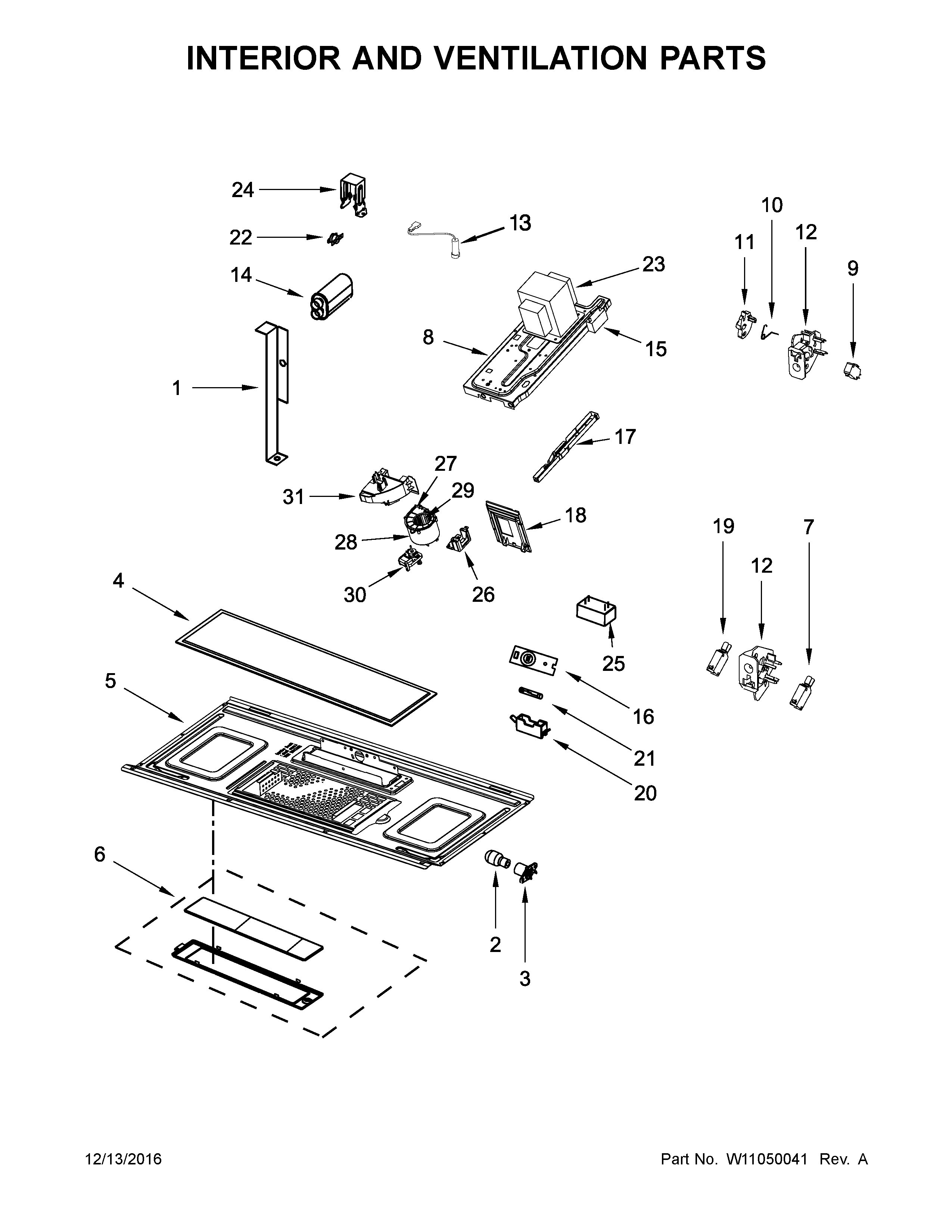 Interior and ventilation parts