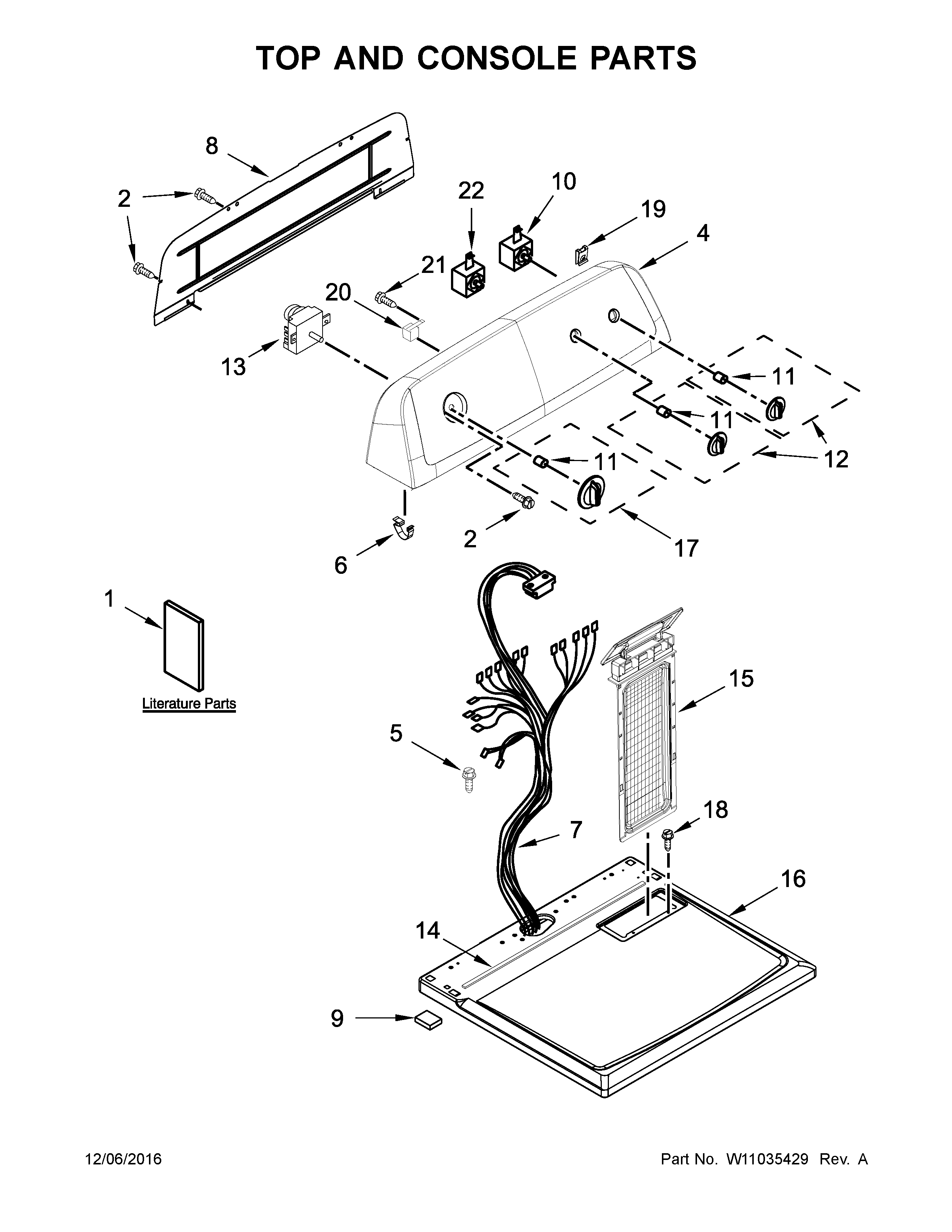Top and console parts