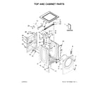 Whirlpool WFW90HEFC1 top and cabinet parts diagram
