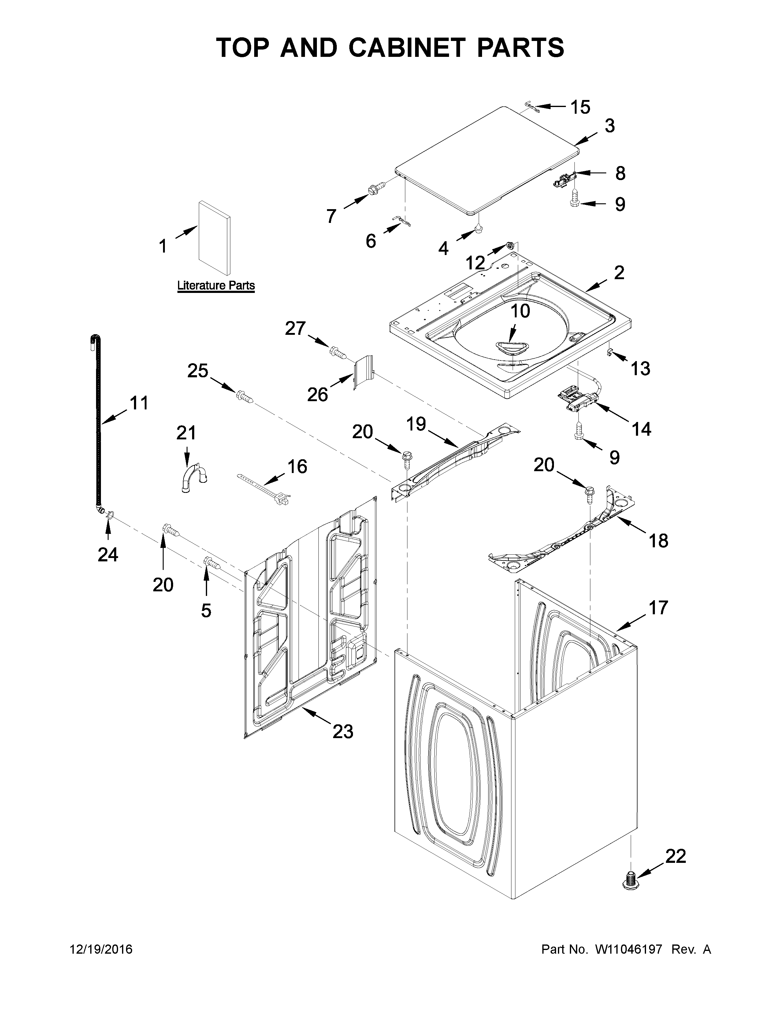 Top and cabinet parts