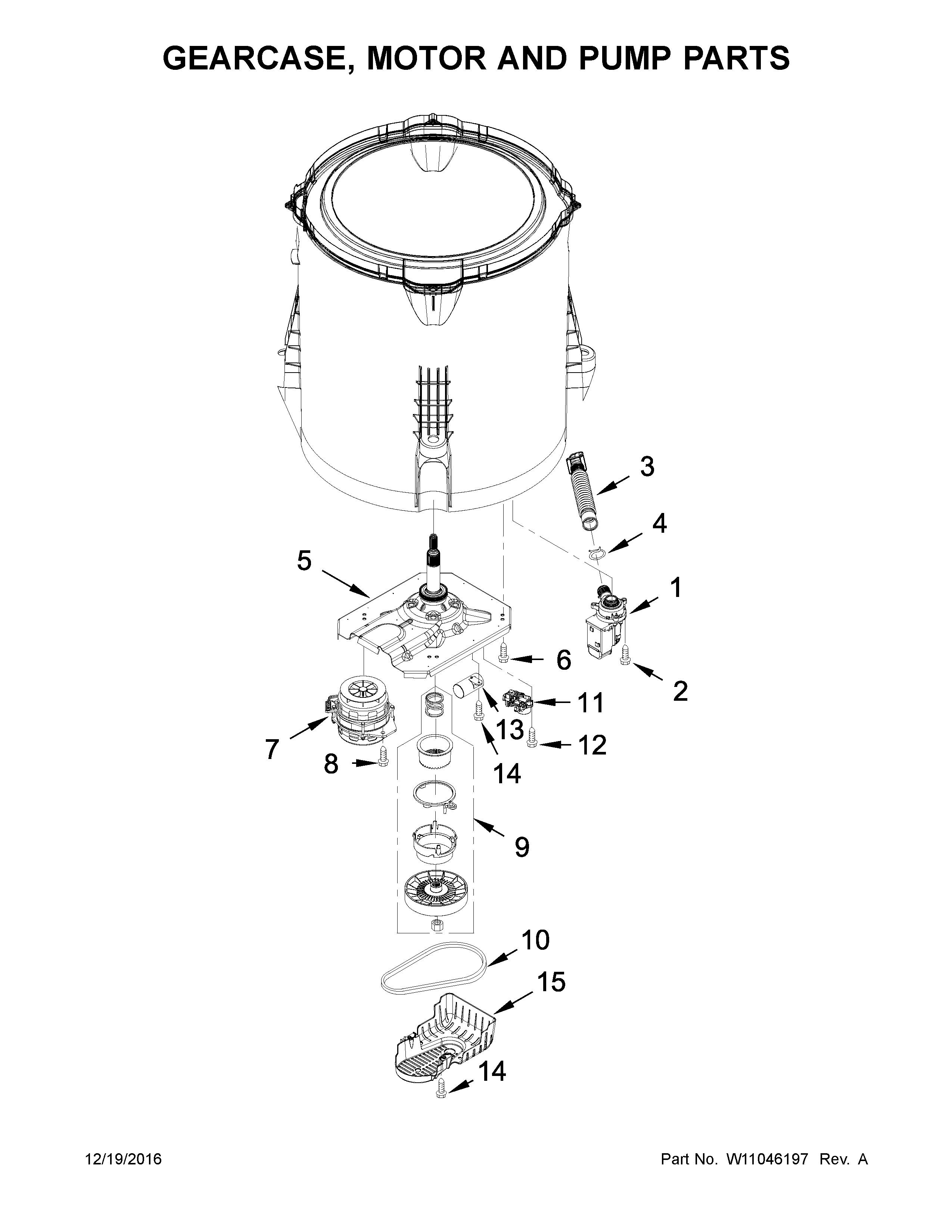 Gearcase, motor and pump parts
