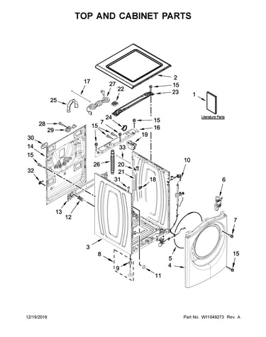 Top and cabinet parts