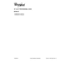 Whirlpool GXW6536DXS1 cover sheet diagram