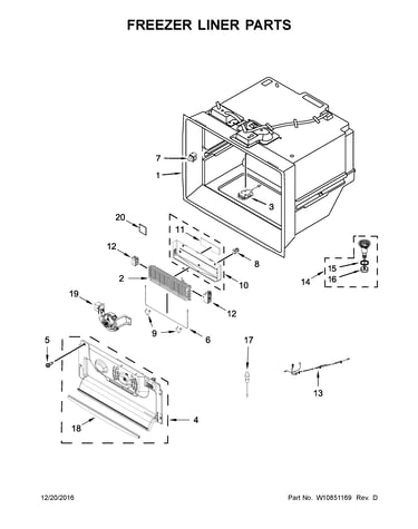 Freezer liner parts