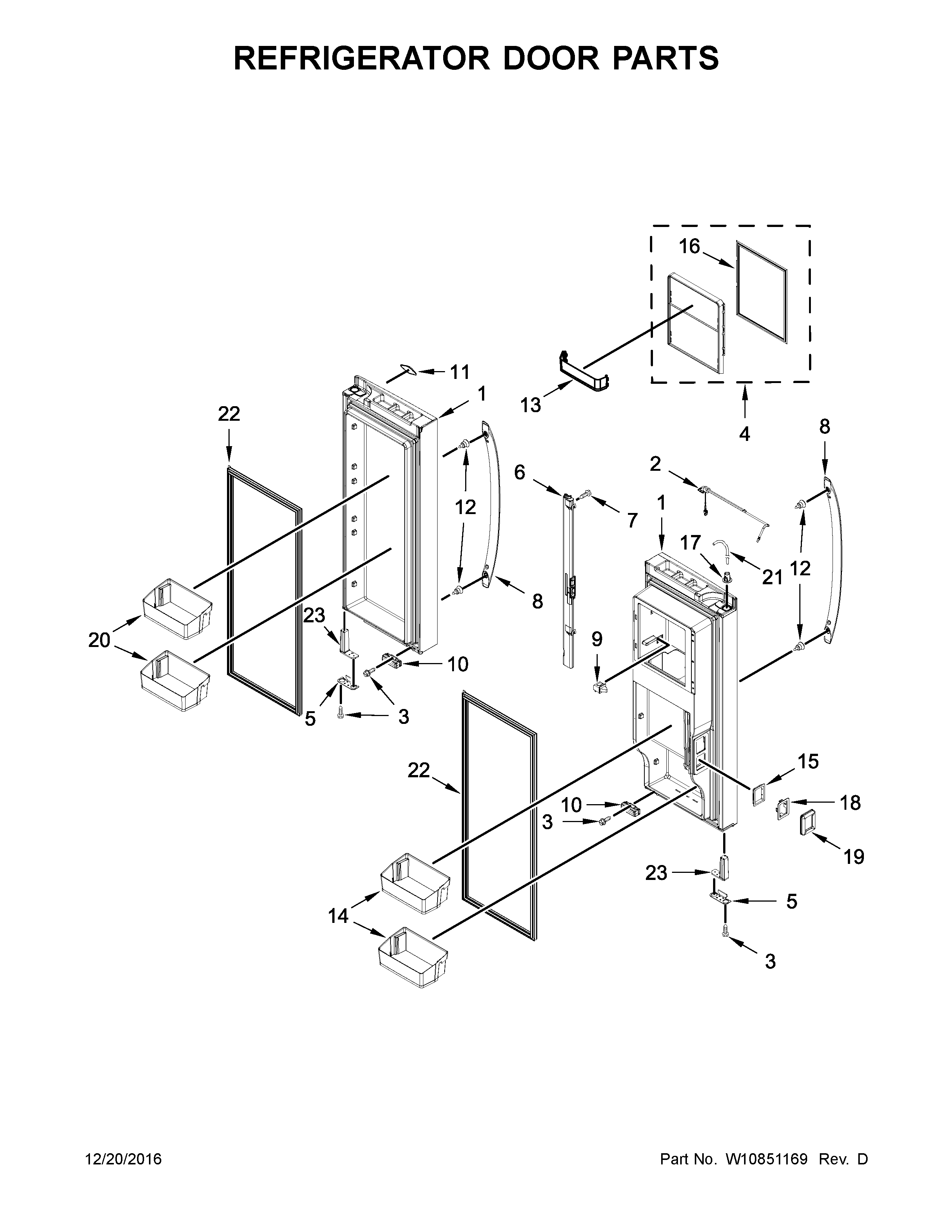 Refrigerator door parts