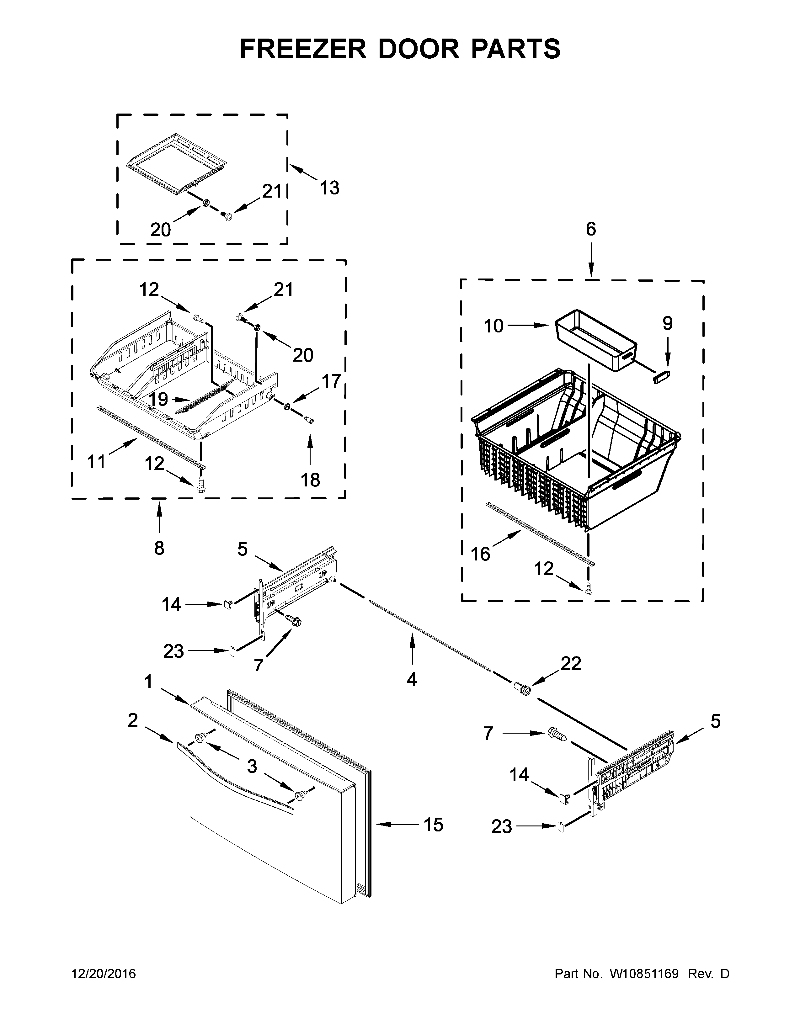 Freezer door parts