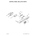 Whirlpool WDF520PADM7 control panel and latch parts diagram