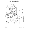Whirlpool WDF520PADM7 tub and frame parts diagram