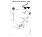 Whirlpool WDF520PADB7 pump, washarm and motor parts diagram