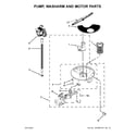 Whirlpool WDF520PADM7 pump, washarm and motor parts diagram