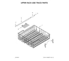 Whirlpool WDF520PADM7 upper rack and track parts diagram