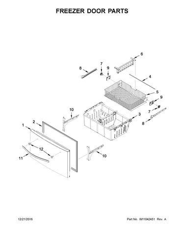 Freezer door parts