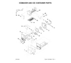 Whirlpool WRX735SDBM04 icemaker and ice container parts diagram