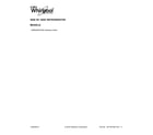 Whirlpool 5WRS22FDFG00 cover sheet diagram