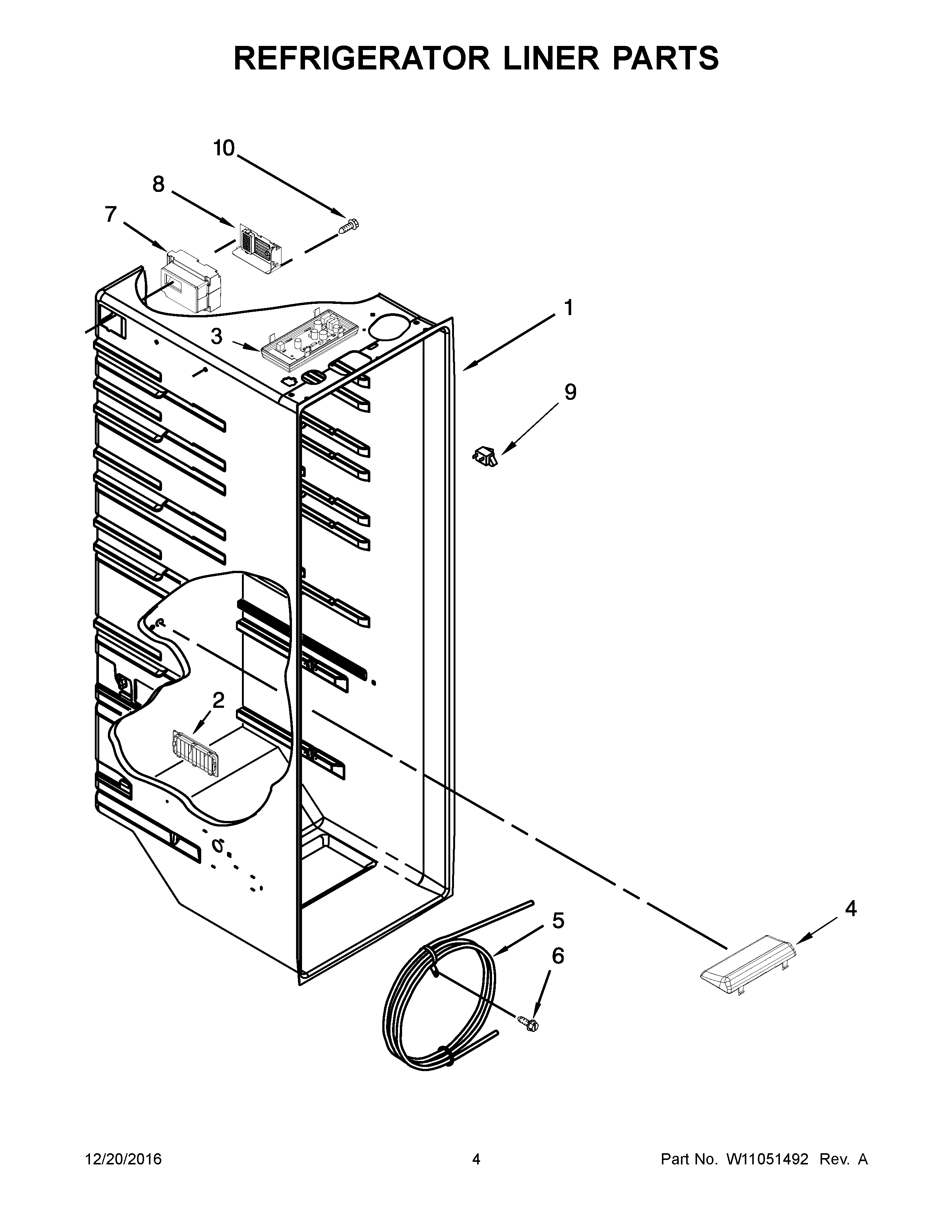 REFRIGERATOR LINER PARTS