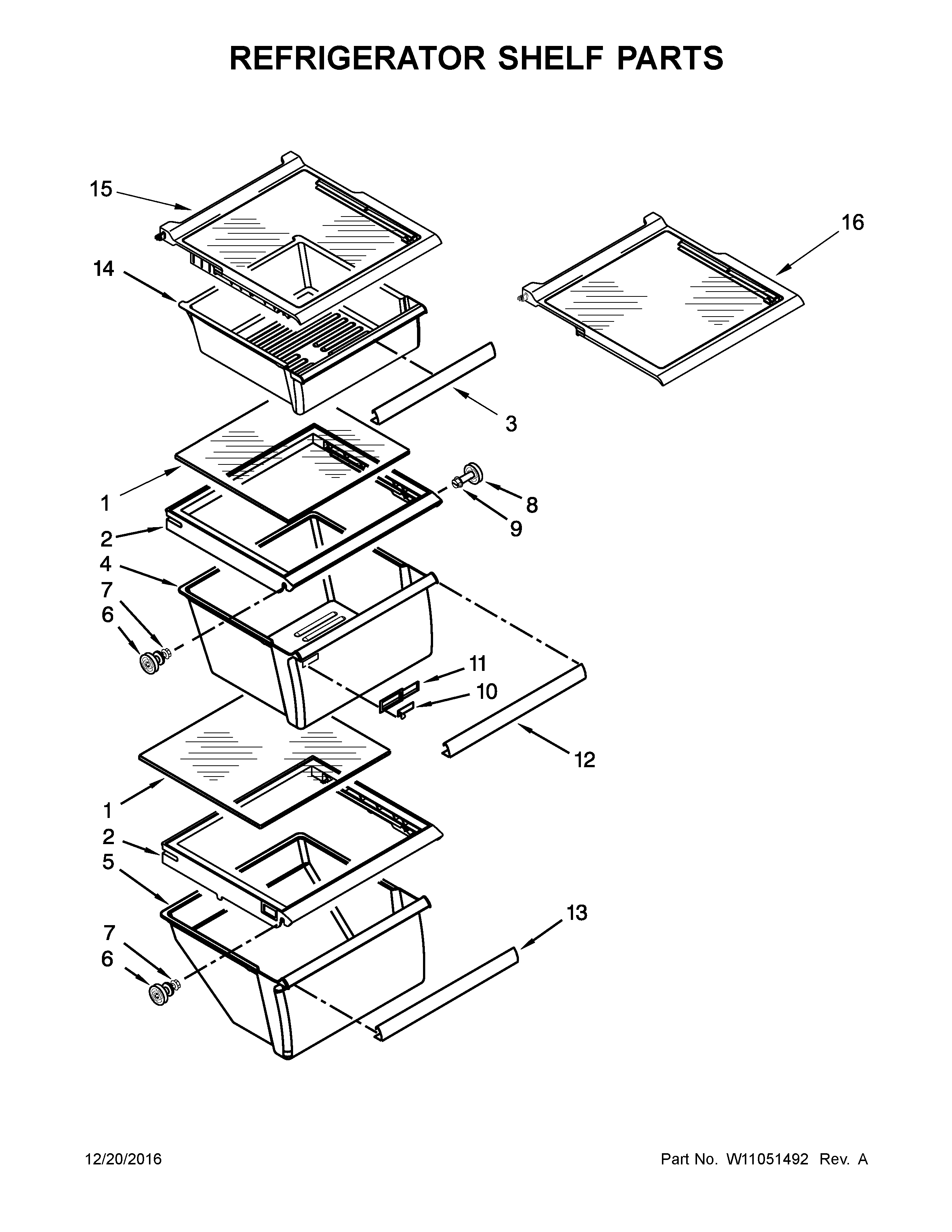 REFRIGERATOR SHELF PARTS