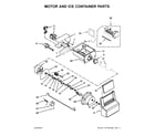 Whirlpool 5WRS22FDFG00 motor and ice container parts diagram
