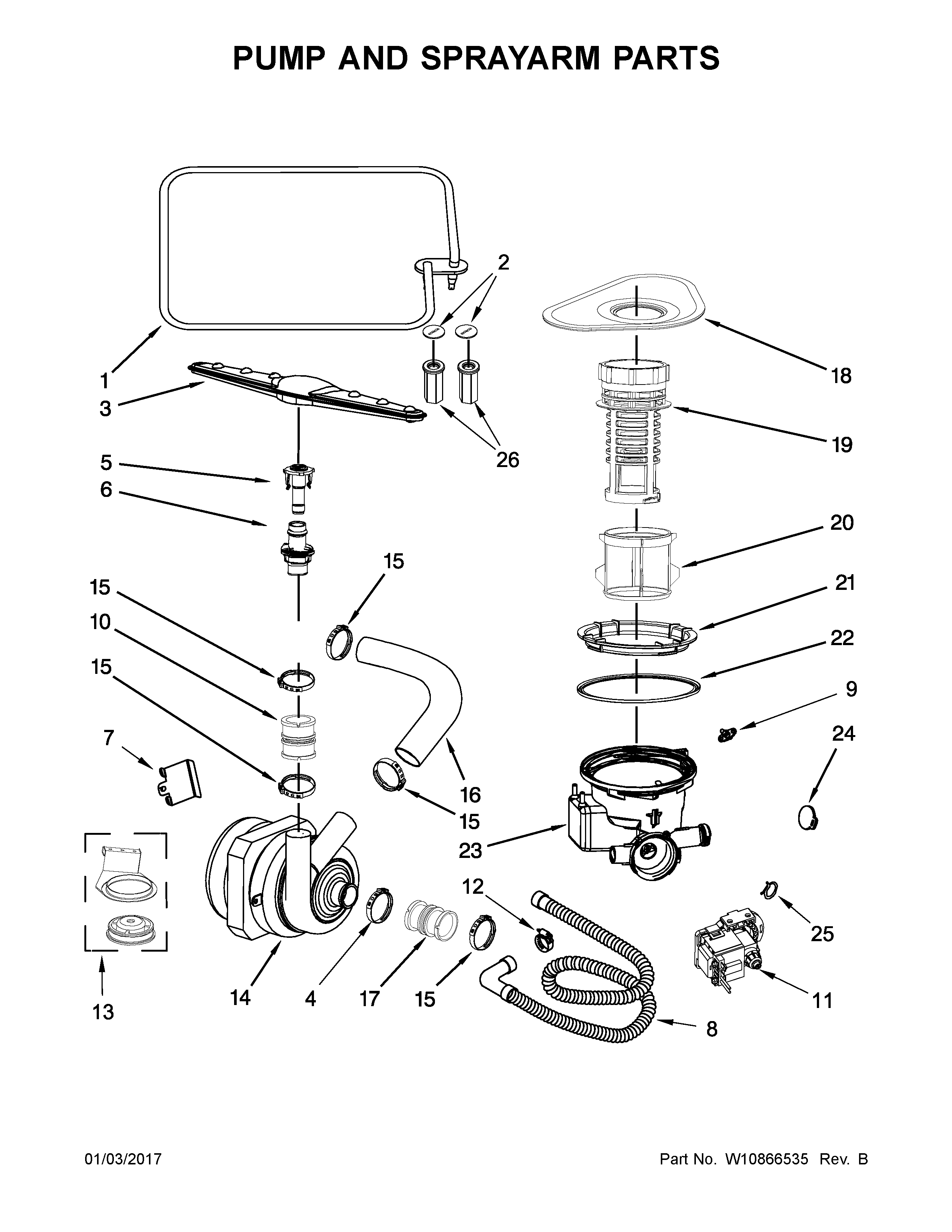 PUMP AND SPRAYARM PARTS