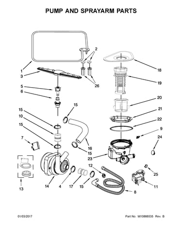 Pump and sprayarm parts