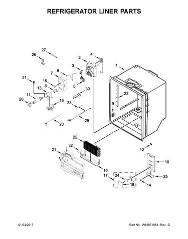 Refrigerator liner parts