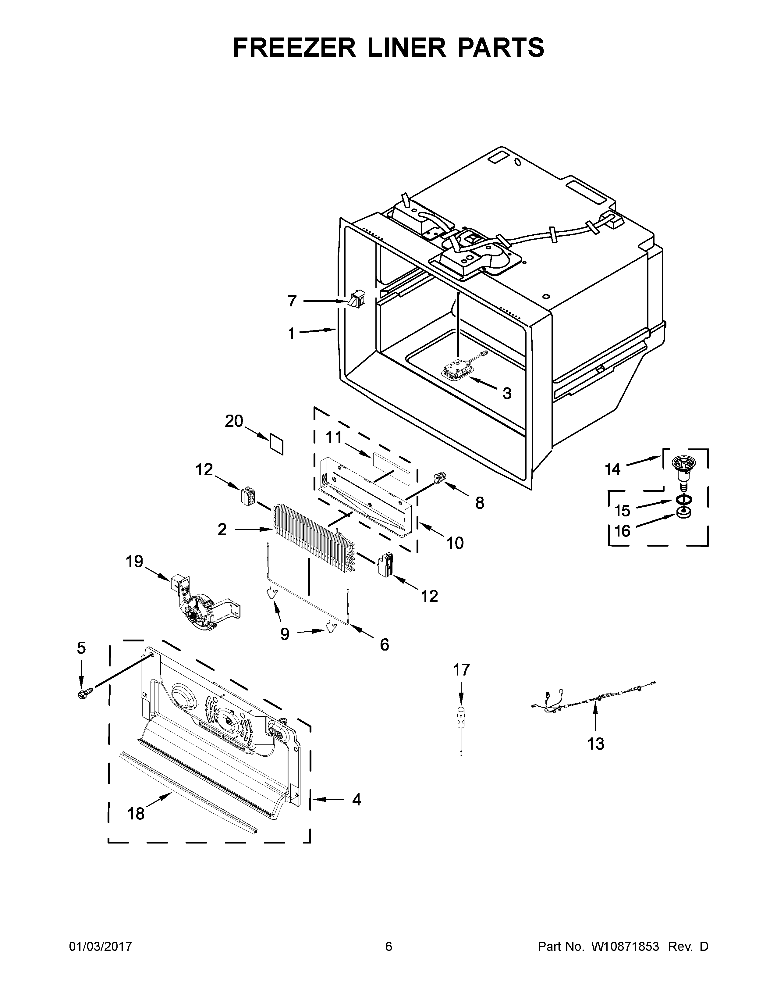 FREEZER LINER PARTS