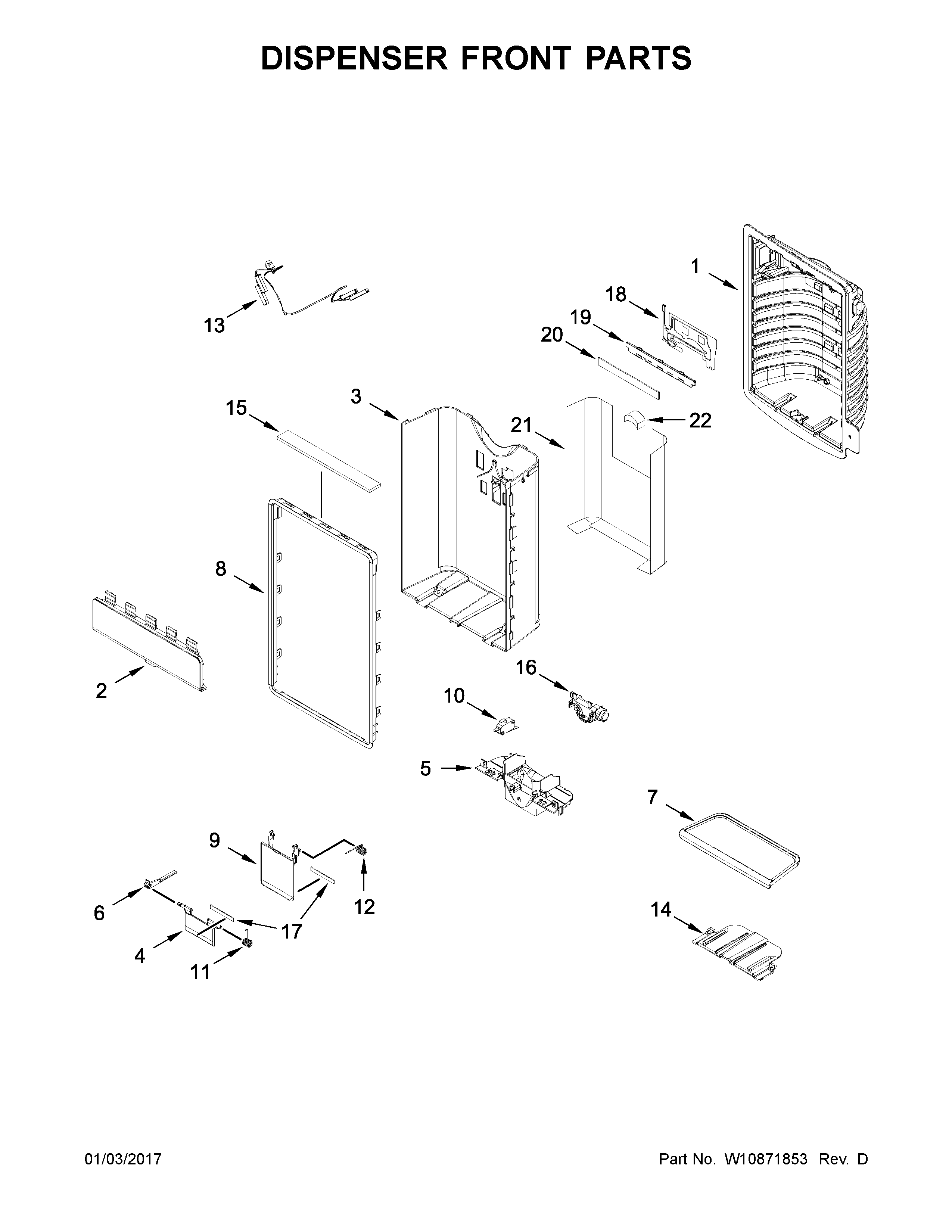 DISPENSER FRONT PARTS