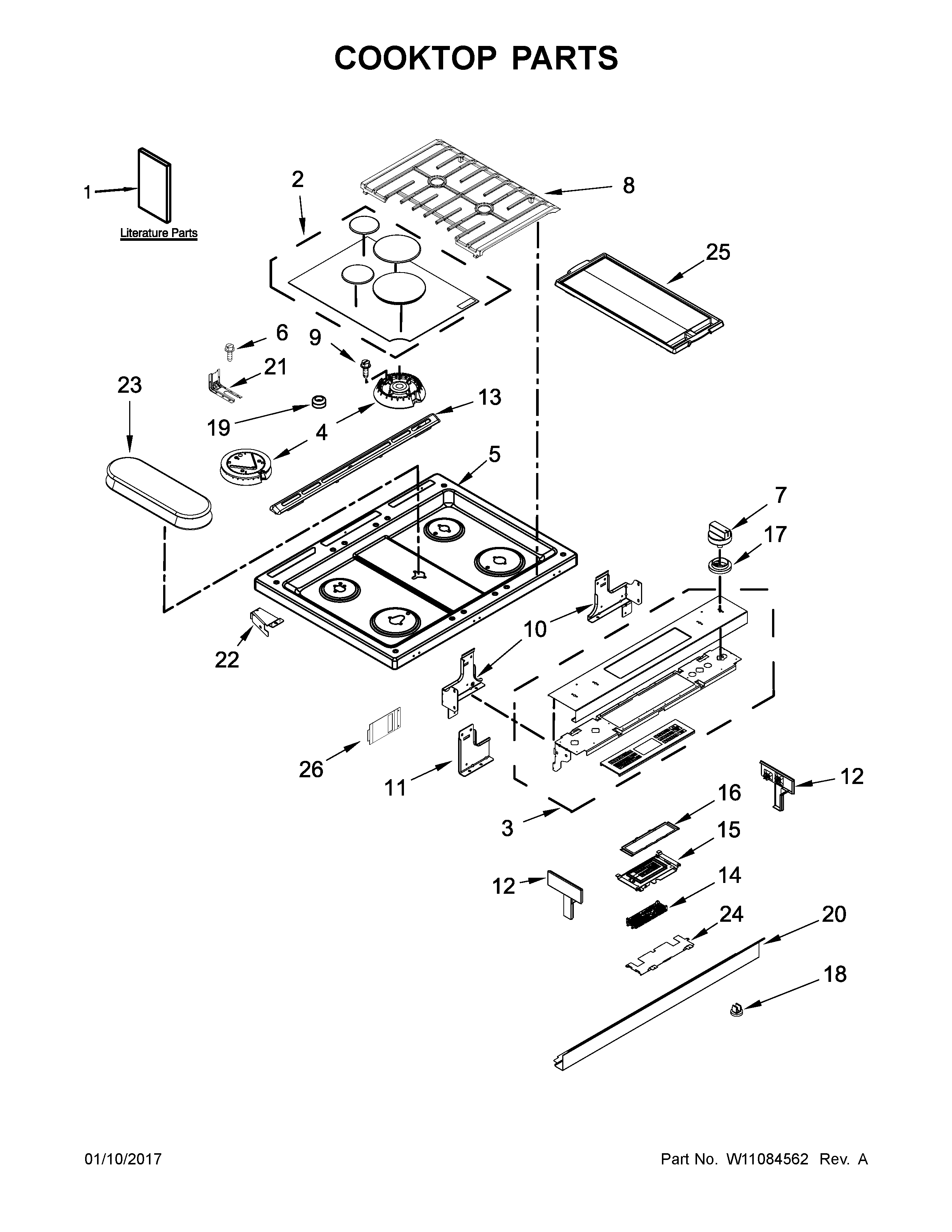 Cooktop parts