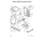 Whirlpool WGT4027EW1 dryer cabinet and motor parts diagram