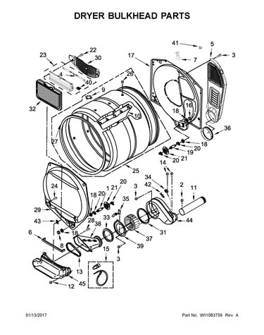 Dryer bulkhead parts
