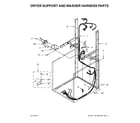 Whirlpool WGT4027EW1 dryer support and washer harness parts diagram