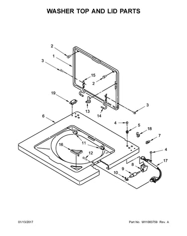 Washer top and lid parts