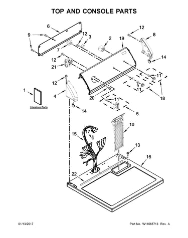 Top and console parts