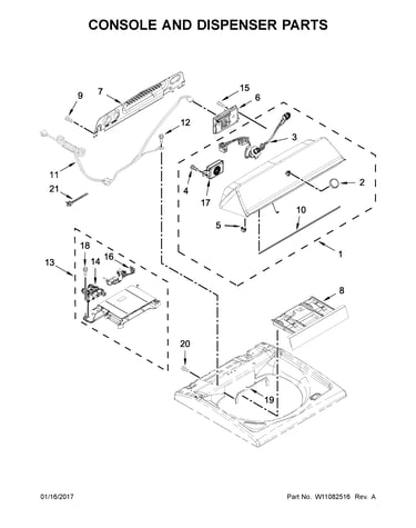 Console and dispenser parts