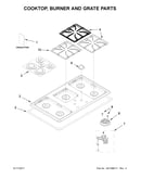 Cooktop, burner and grate parts