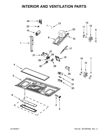 Interior and ventilation parts