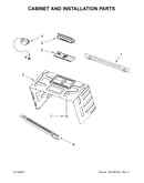 Cabinet and installation parts