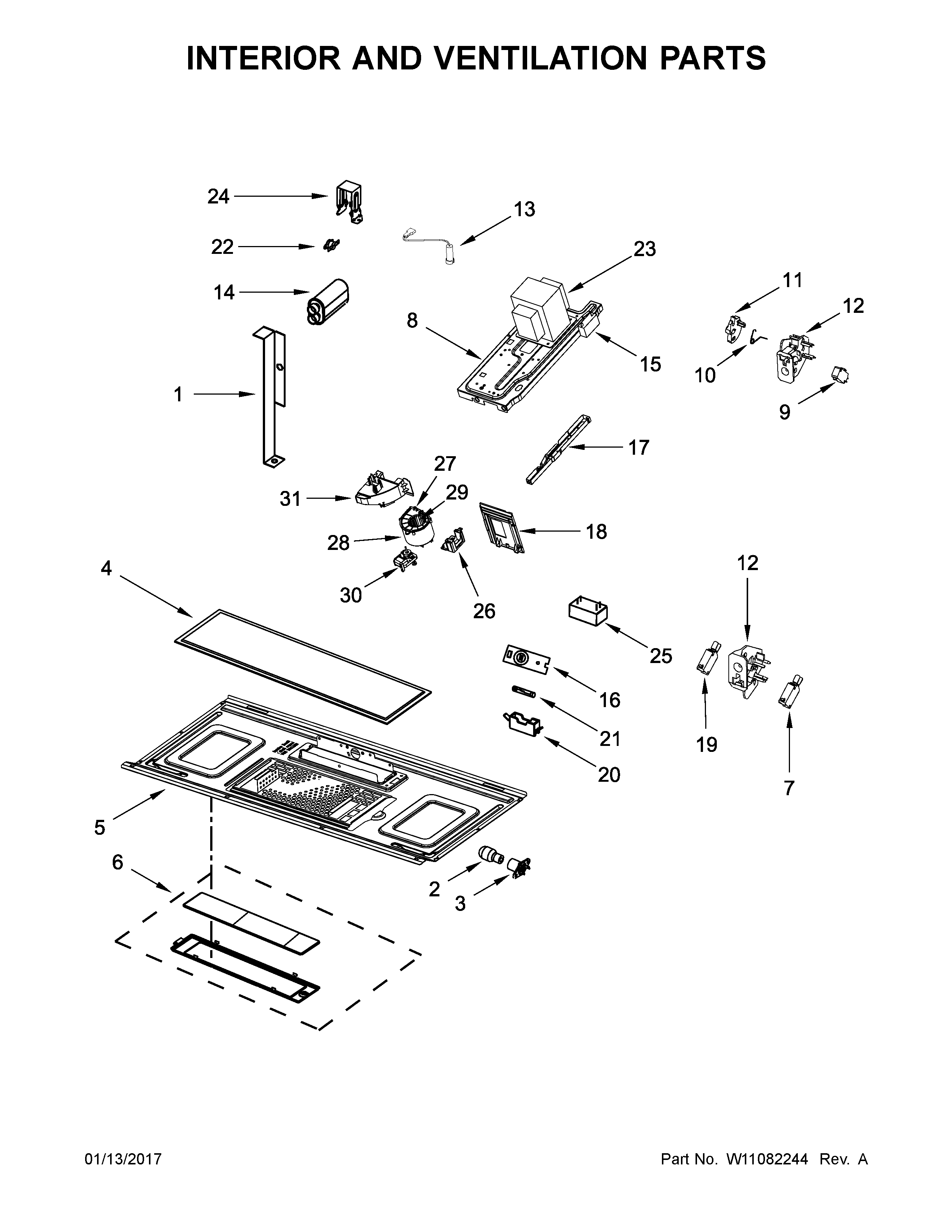 Interior and ventilation parts