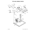 Whirlpool 3DWGD4815FW0 top and console parts diagram