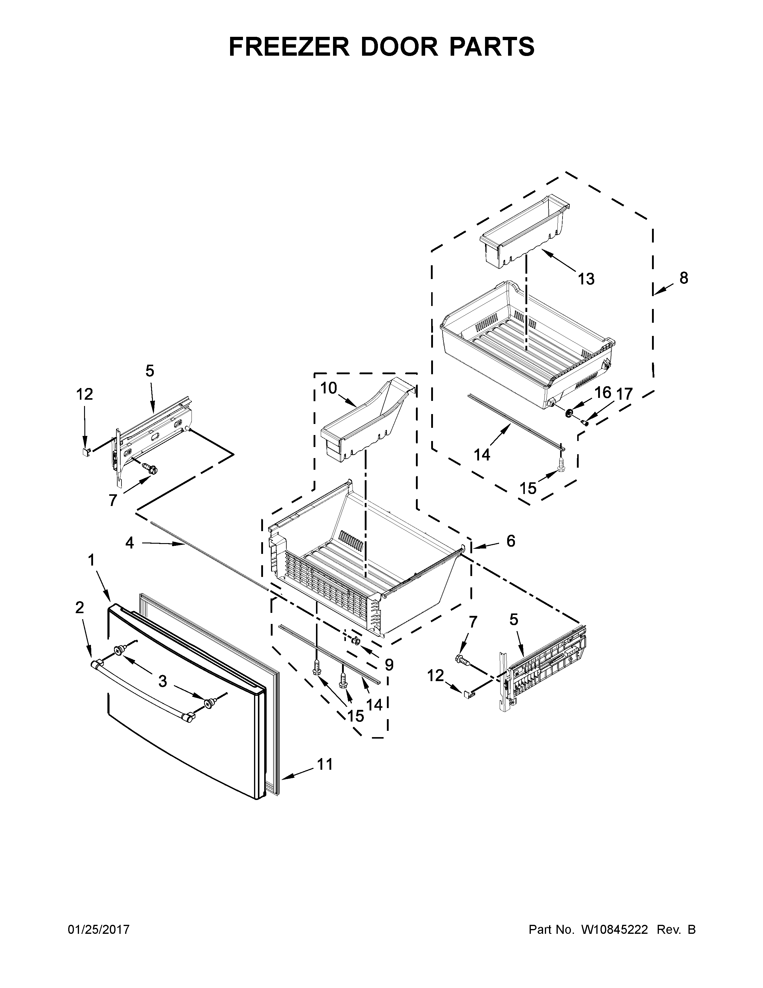 Freezer door parts