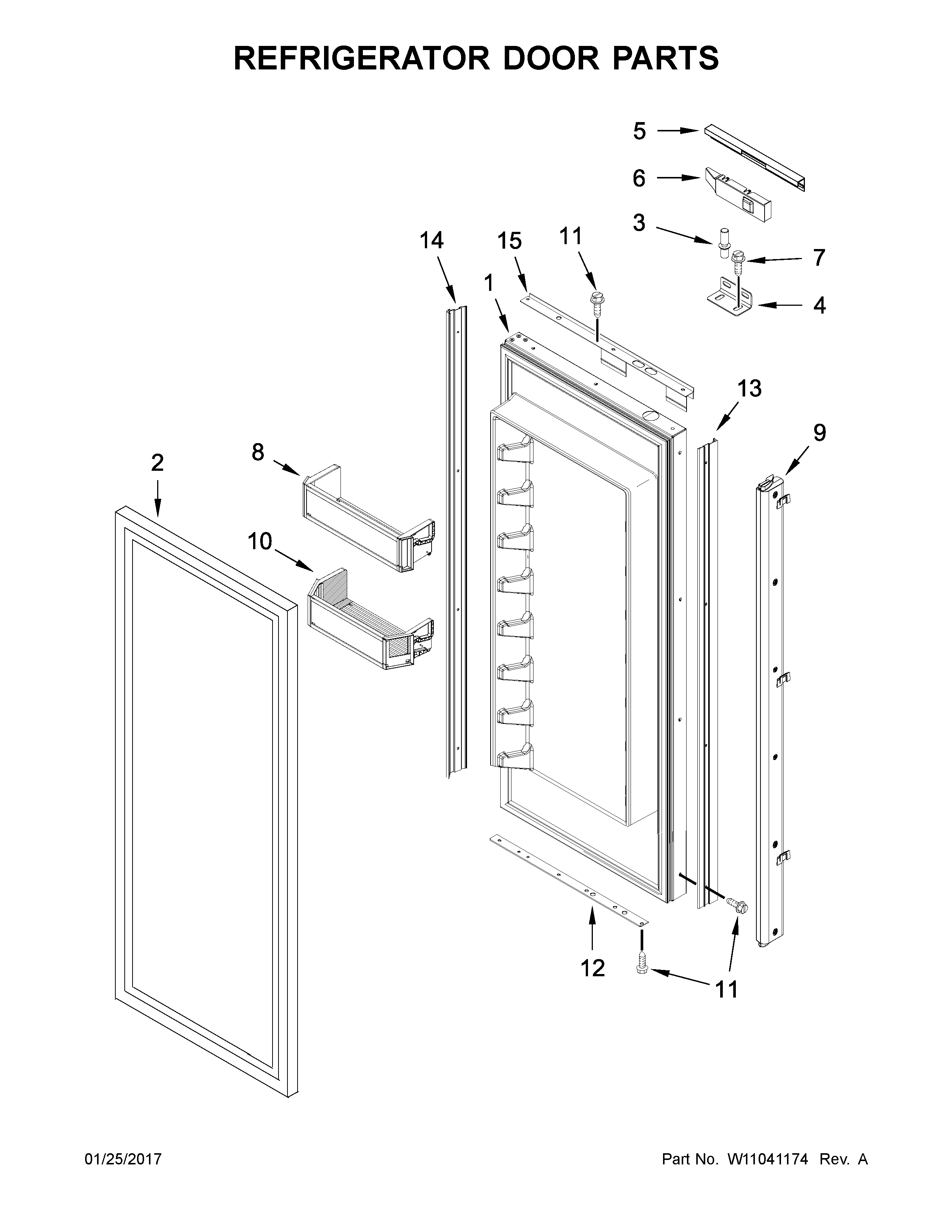 Refrigerator door parts