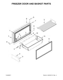 Freezer door and basket parts