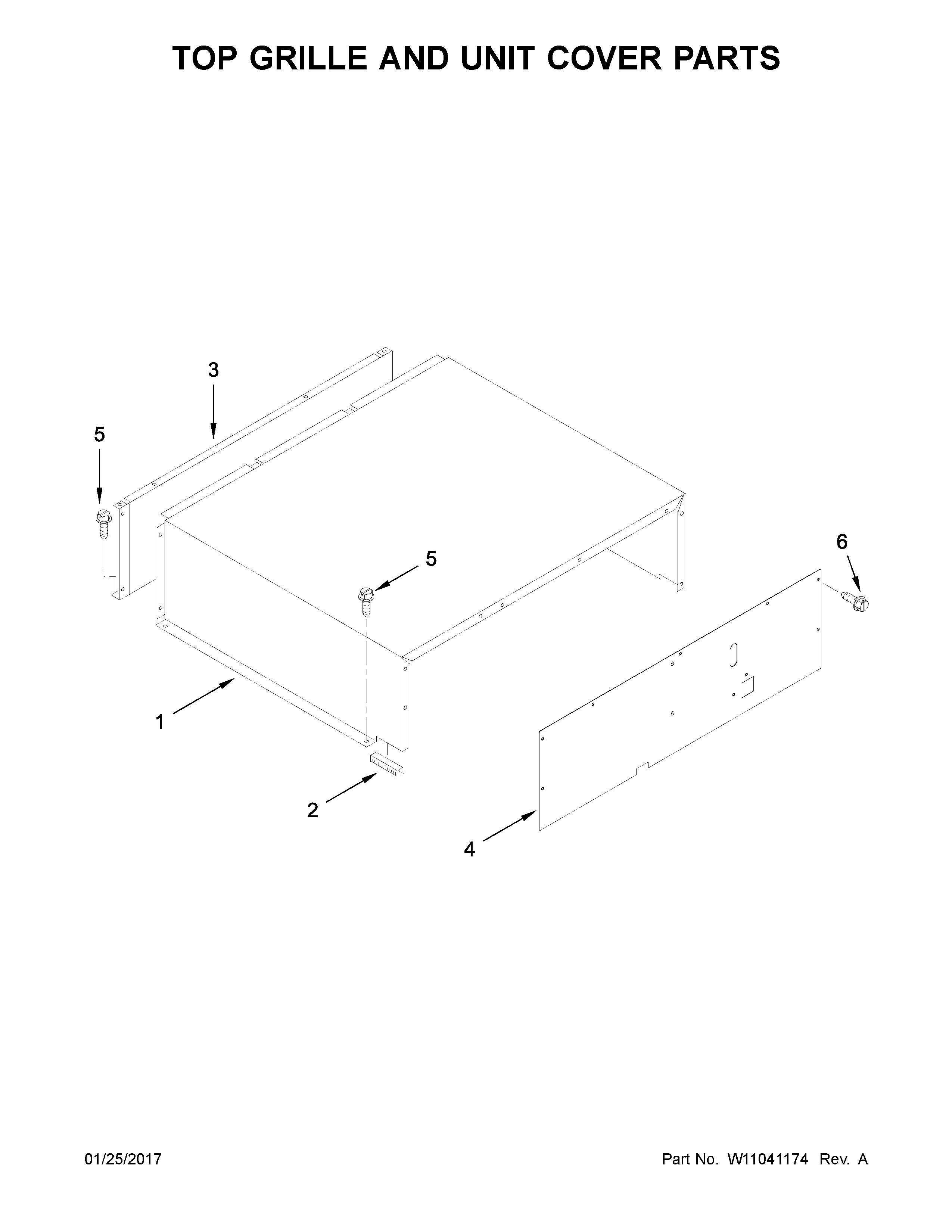 Top grille and unit cover parts