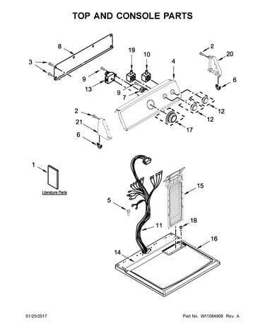 Top and console parts