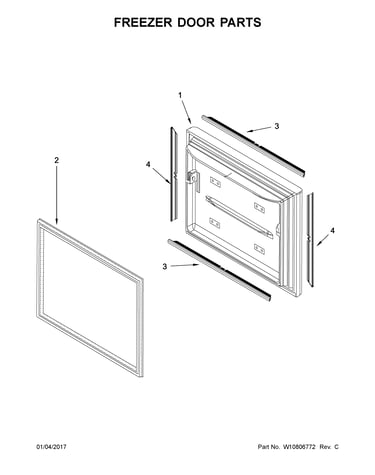 Freezer door parts