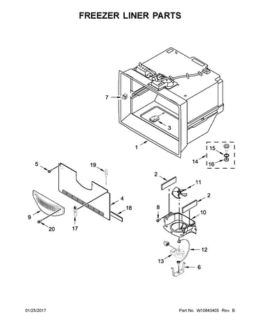 Freezer liner parts