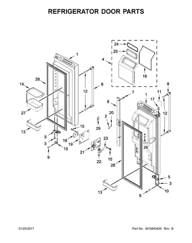 Refrigerator door parts