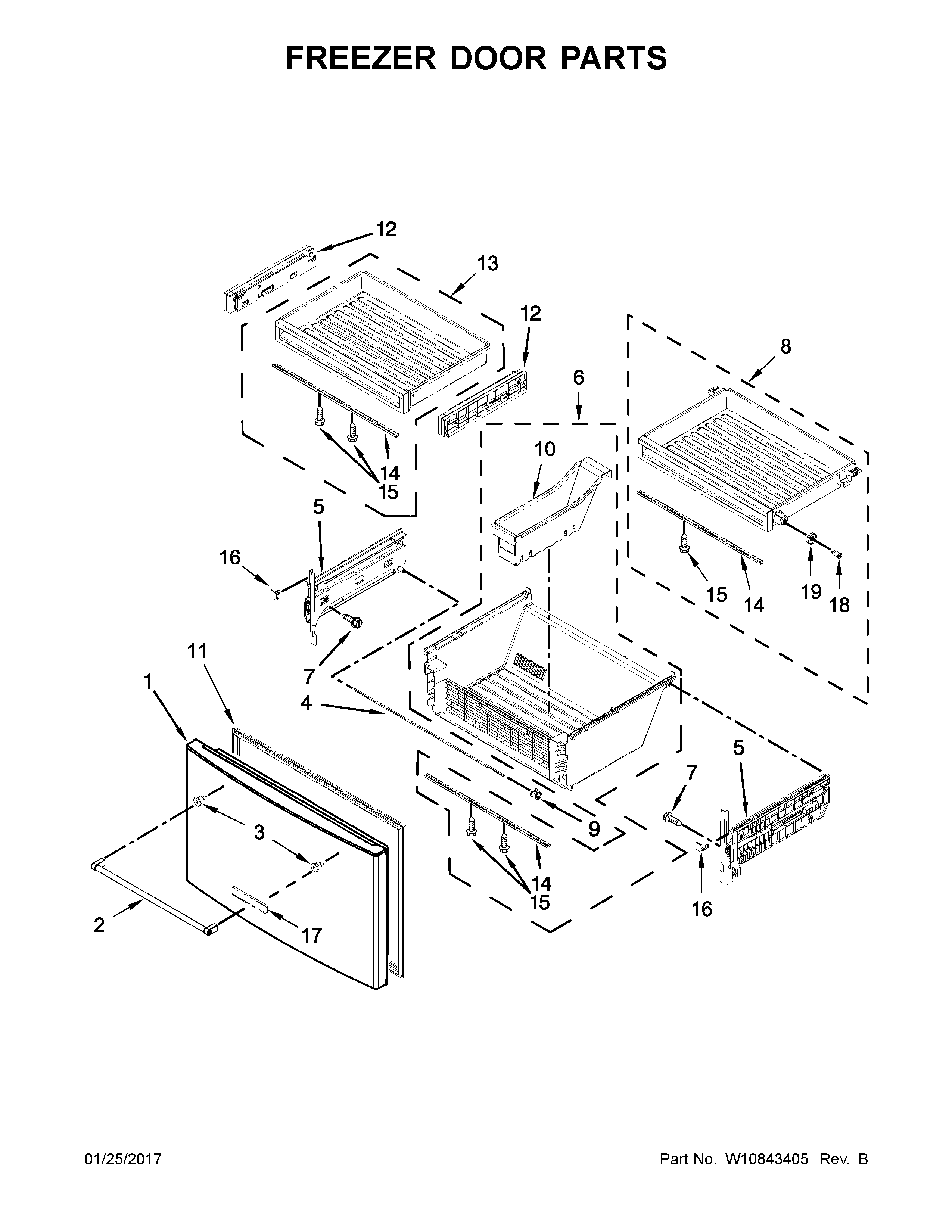 Freezer door parts