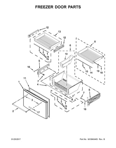 Freezer door parts